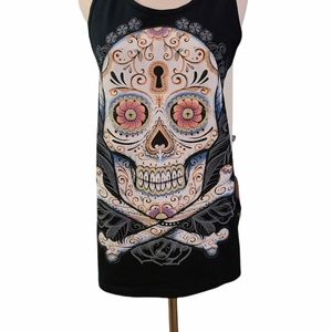 Gildan womens sugar skull.tank